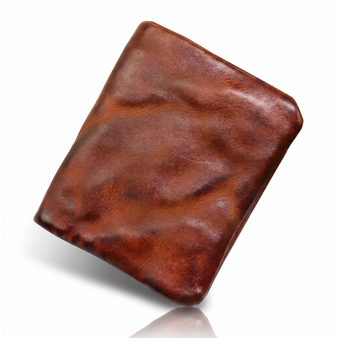 Masion Belcour Distressed Espresso Leather Bifold Wallet