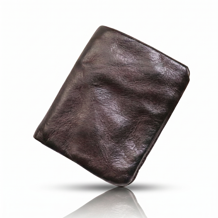 Masion Belcour Distressed Espresso Leather Bifold Wallet